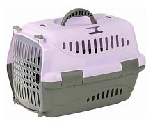 Переноска для животных "Турне" S с прозр. пласт. дверцей, 42*29*29,5 см., фиолетовая