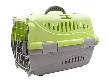 Переноска для животных "Турне" L АВИА с метал. дверцей, 54,5*36*34 см. зеленая