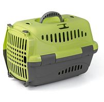 Переноска для животных "Турне" M с пласт. дверцей, 48*32*32 см., зеленая