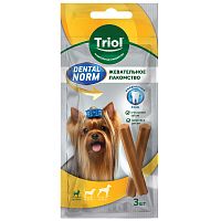 Лакомство для собак мелких пород "Палочки жевательные" DENTAL NORM, 45г (уп.3шт.), 45 г