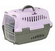 Переноска для животных "Турне" L с прозр. пласт. дверцей, 54,5*36*34 см., фиолетовая