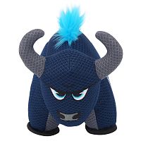 Игрушка для собак Mightus Бык Bully с пищалкой M/L, синий, 27 см