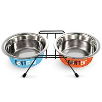 Миска металлическая на подставке "Water&Food", 2*1,7л