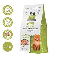 Сухой корм для взрослых cобак миниатюрных пород с лососем и индейкой "Здоровая кожа и шерсть" Healthy Skin&Shiny Coat, 1,5 кг